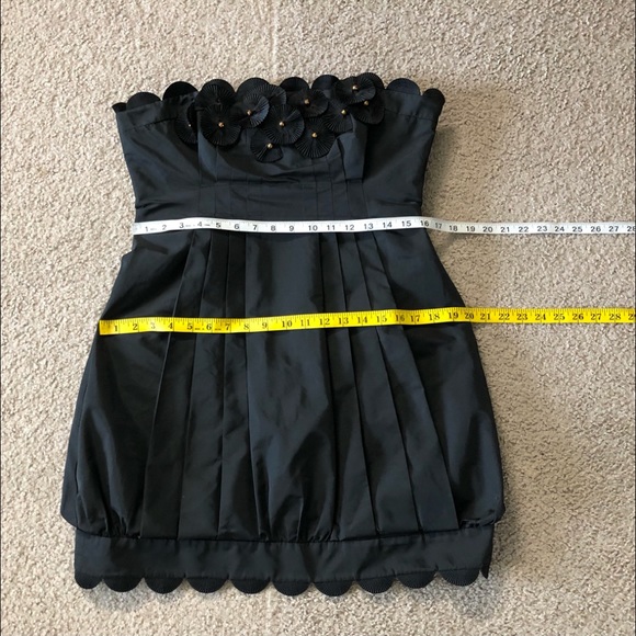 BCBGMaxAzria Pleated Taffeta Tube Top Dress Sz 12 Beaded party - Picture 9 of 16